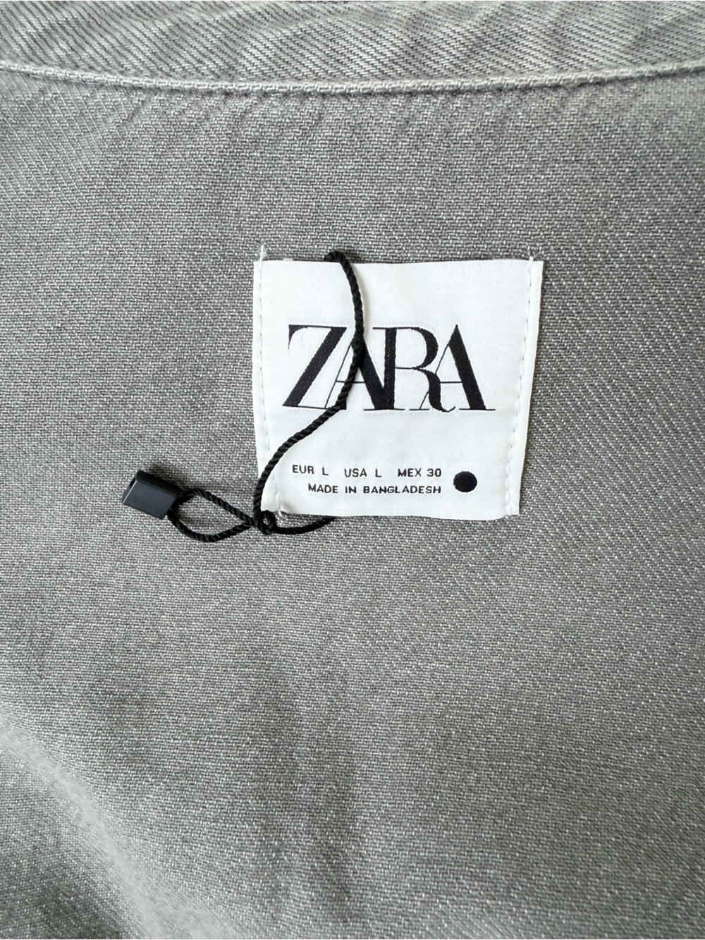 Zara Light Gray Denim Shirt/Overshirt or Shacket NWOT - Picture 4 of 7
